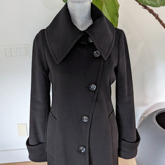 Club Monaco Black Wool Coat - Picture 2 of 6